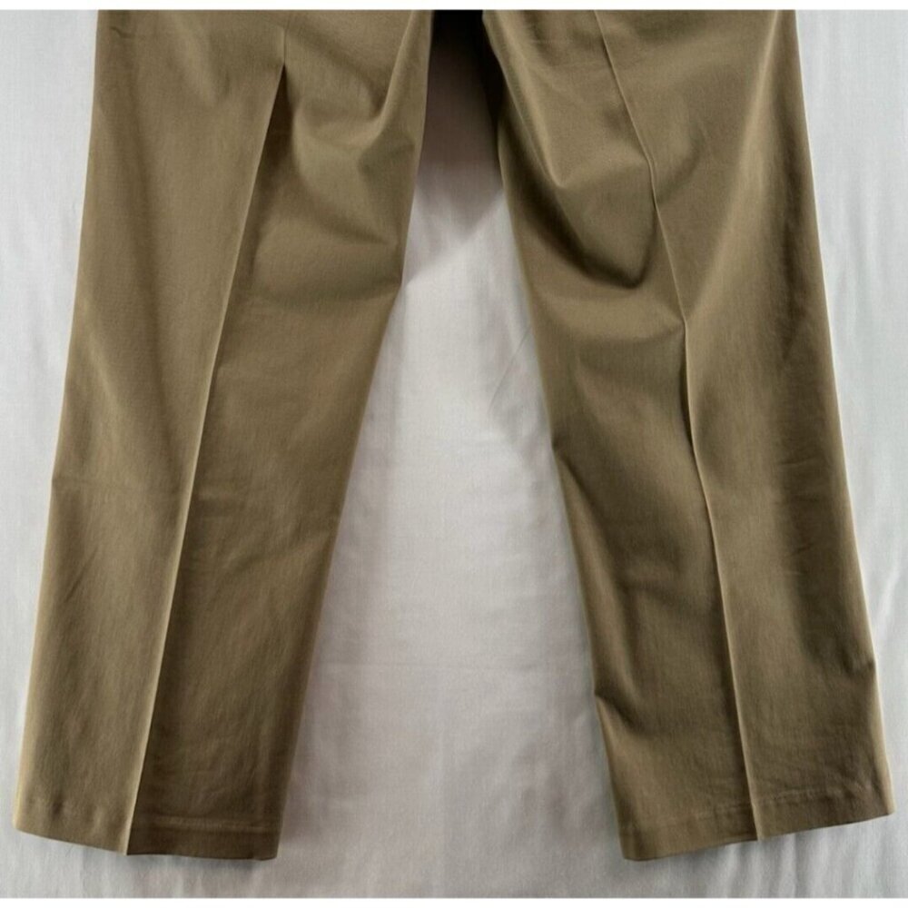 Haggar Pants Mens Sz 38x30 Chino Straight Fit Flat Front Twill Cotton Tan Brown - Picture 6 of 10
